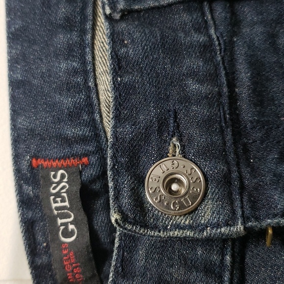 GUESS SLIM TAPERED LEG zipper pockes Biker Men's Jeans size waist 36 inseam 32 - Picture 5 of 16